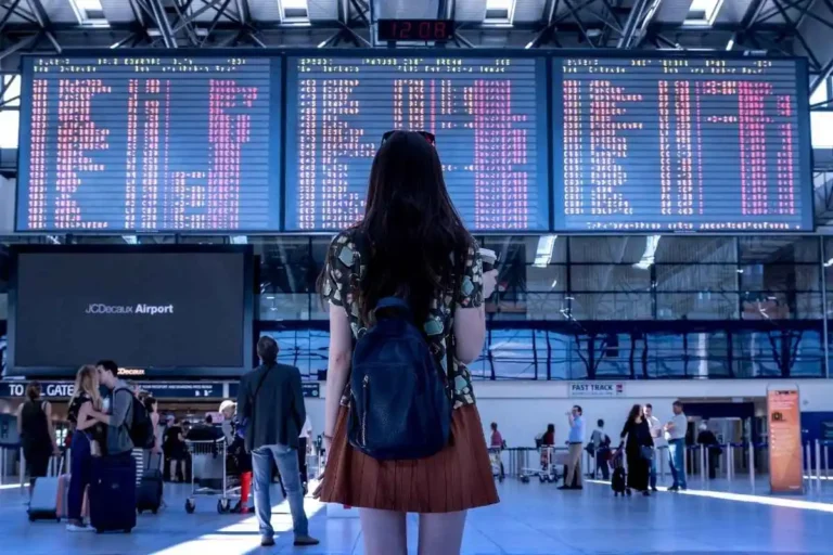 Airport departures board